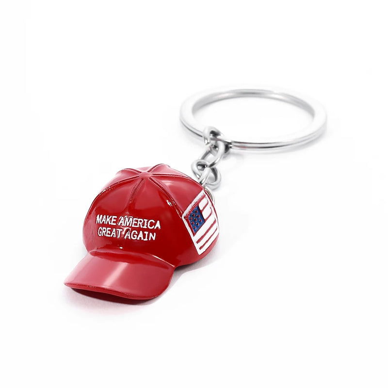 Trump Red Hat Pendant Keychain - Make America Great Again Metal Key Chain